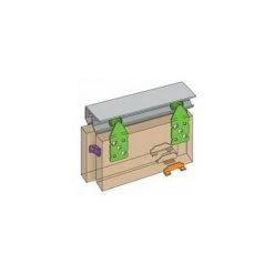 OUTIFRANCE Ferrure Doubletop - 2 Portes - Réf :w12rail:1200 Mmouverture Max :1200 Mm