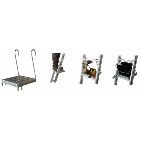 Outifrance - Plateforme Amovible Universelle En Alu Pour échelles 3 Outifrance - Plateforme Amovible Universelle En Alu Pour échelles
