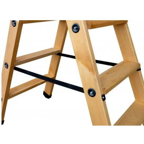 Outifrance – Escabeau Bois 2 Plans (platrier) 8 Marches + Tablette Et Sangles H:193cm 4 Outifrance – Escabeau Bois 2 Plans (platrier) 8 Marches + Tablette Et Sangles H:193cm – Image 2